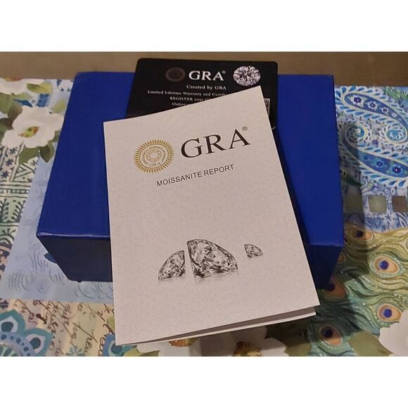 CERTIFIED Genuine Diamond Moissanite Bridal/Wedding Ring Set~925SS/Platinum Sz 8 - Picture 6 of 8